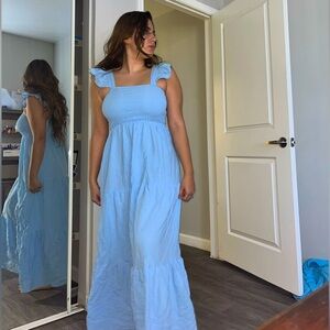 Long blue sundress
